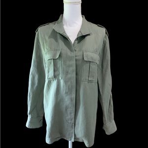 Rails Eliott Embroidered Green/Sage Linen Aztec Button Down Jacket
Size Small